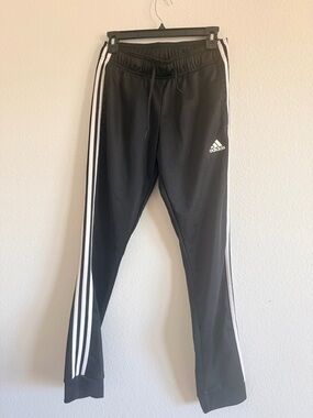 adidas Black Jogger Pants with White Side Stripes